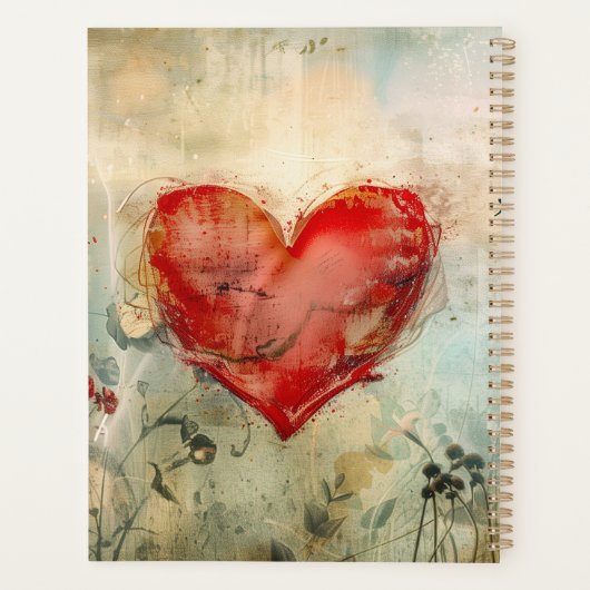 Liebe Sie alle Rotes Herz Planer (Rückseite)