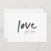 Liebe Sie auch | Modernes Minimalistisches Niedlic Postkarte (Vorne/Hinten)