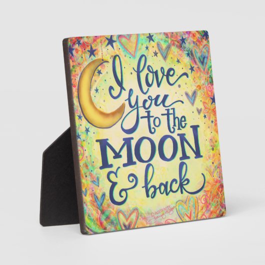 Liebe Sie auf den Mond Niedliche Whimsical Fotoplatte (Vorderseite)