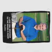 Liebe Sie auf den Rough and Back Custom Foto Golf Golfhandtuch (Horizontal)