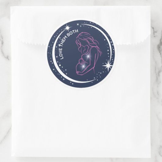 Liebe sie beide Pro-Life schwangere Mutter Celesti Runder Aufkleber (Tasche)