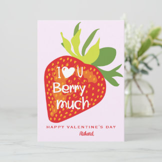 Liebe Sie Berry Much Red Strawberine Valentines Ca Einladung