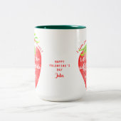 Liebe Sie Berry Much Strawberry Sweet Valentines Zweifarbige Tasse (Mittel)