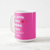 Liebe Sie Bubbe Geschenk Personalisiertes Hot Pink Kaffeetasse (Vorderseite Links)