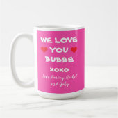 Liebe Sie Bubbe Geschenk Personalisiertes Hot Pink Kaffeetasse (Links)