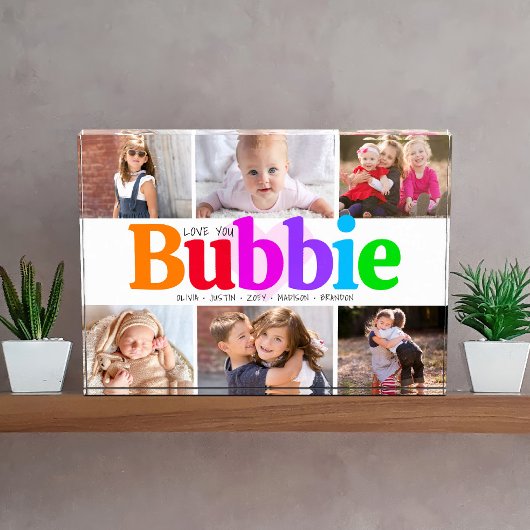 Liebe Sie Bubbie kühne bunt moderne Collage 6 Fotoblock