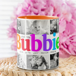 Liebe Sie Bubbie Multicolor Moderne 10 FotoCollage Zweifarbige Tasse