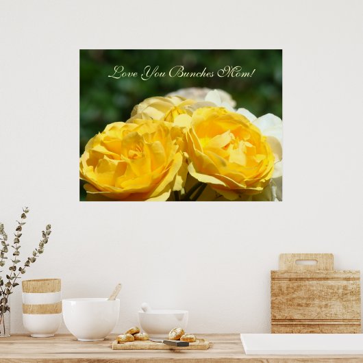 Liebe Sie Bunches Mama! Kunst drucken Mutter Rose Poster (Küche)