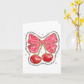 Liebe Sie Cherry Much Coquette Bow Herzwale Karte (Gelbe Blume)