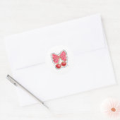 Liebe Sie Cherry Much Coquette Bow Herzwale Runder Aufkleber (Umschlag)