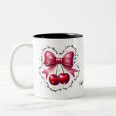 Liebe Sie Cherry Much Monogram Initial Valentine Zweifarbige Tasse (Links)