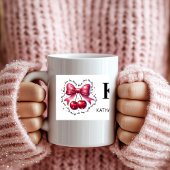 Liebe Sie Cherry Much Monogram Initial Valentine Zweifarbige Tasse
