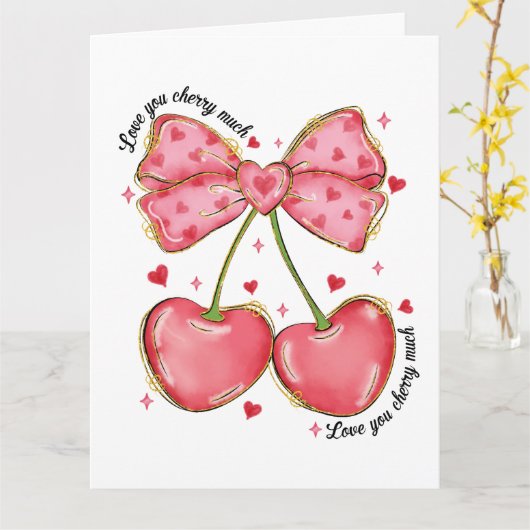 Liebe Sie Cherry viel Coquette Karte (Gelbe Blume)