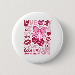 Liebe Sie Cherry viel Retro Valentinstag Herzogtum Button