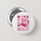 Liebe Sie Cherry viel Retro Valentinstag Herzogtum Button (Vorne & Hinten)
