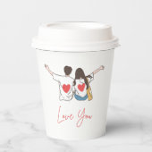 Liebe Sie Couple Art Paper Cup Pappbecher (Vorderseite)