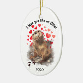 Liebe Sie Datum Niedlicher Fluss Otter, Natur Tier Keramik Ornament (Links)