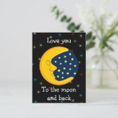 Liebe Sie den Mond und zurück Postkarte (Stehend Vorderseite)