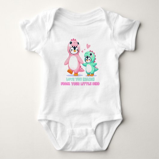 Liebe Sie Dino-Mama Personalisiert Baby Strampler (Vorderseite)