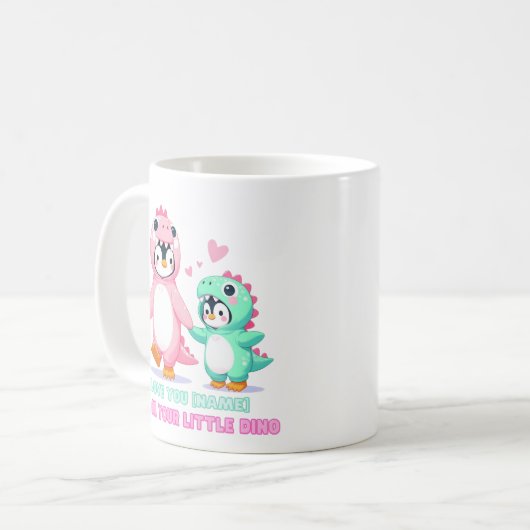 Liebe Sie, Dino-Mama Personalisiert Kaffeetasse (Vorderseite Links)