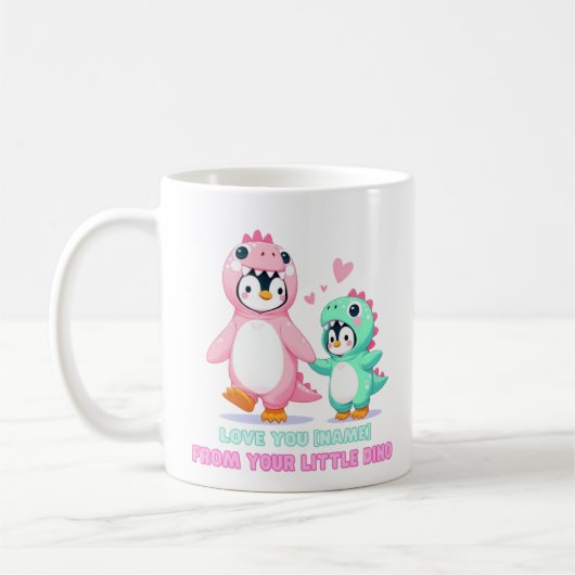 Liebe Sie, Dino-Mama Personalisiert Kaffeetasse (Links)