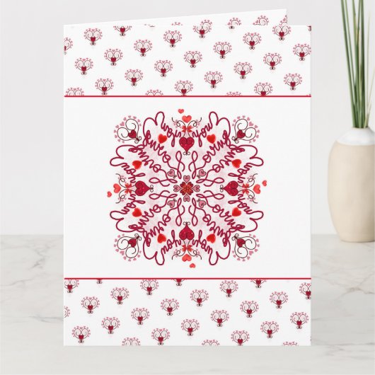 Liebe Sie doodle Valentine Faltschachtel Danke Kar (Vorderseite)