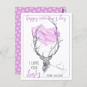 Liebe Sie ehrlich rosa Herz Niedlicher Valentinsta Postkarte