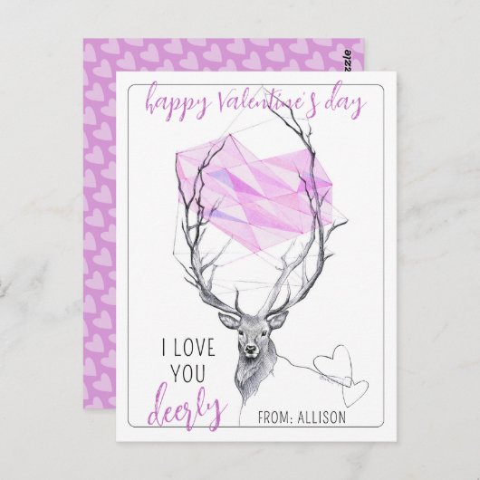 Liebe Sie ehrlich rosa Herz Niedlicher Valentinsta Postkarte (Vorne/Hinten)