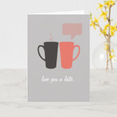 "Liebe Sie ein Latte." Gruß-Karte Karte (Gelbe Blume)