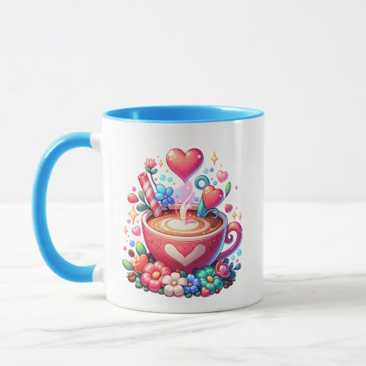 Liebe Sie ein Latte | Whimsical Kaffee & Herz Tasse (Links)