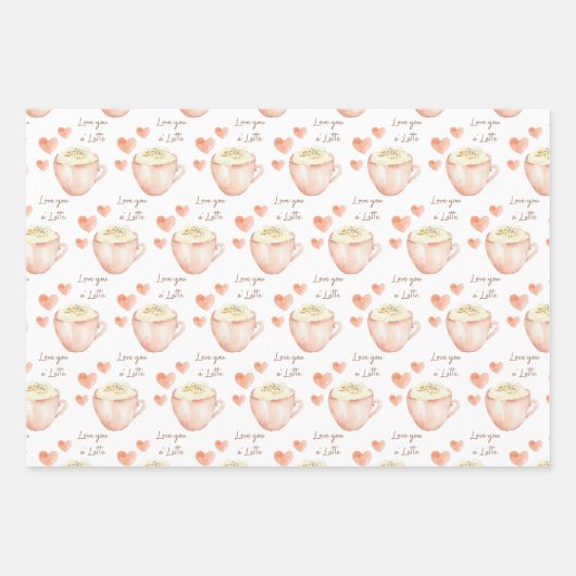Liebe Sie ein 'Latte Wrapping Paper Sheets Geschenkpapier Set (Vorderseite 2)