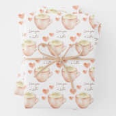 Liebe Sie ein 'Latte Wrapping Paper Sheets Geschenkpapier Set (Beispiel)