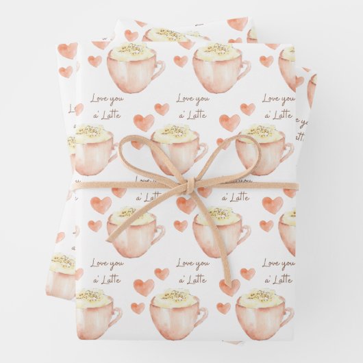 Liebe Sie ein 'Latte Wrapping Paper Sheets Geschenkpapier Set (Beispiel)