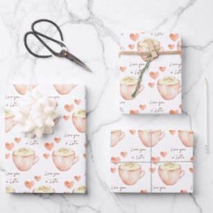 Liebe Sie ein 'Latte Wrapping Paper Sheets Geschenkpapier Set