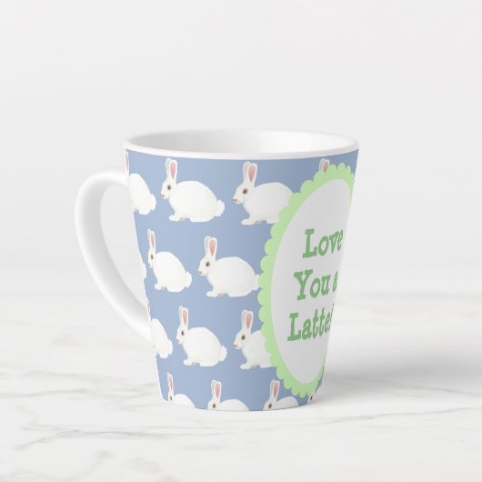 Liebe Sie eine Latte White Bunny Latte Tasse (Linke Ecke)