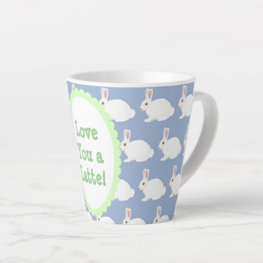 Liebe Sie eine Latte White Bunny Latte Tasse (Rechte Ecke)