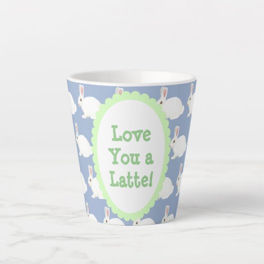 Liebe Sie eine Latte White Bunny Latte Tasse (Vorderseite)