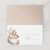 Liebe sie einen Latte Kaffee Boho Brautparty Platzkarte (Außenseite Aufgefaltet)