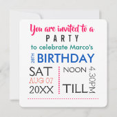 Liebe Sie Einladung zum Geburtstag (Rückseite)