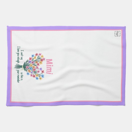 Liebe Sie Erinnerung Küchentuch - Bouquet (Lila) (Horizontal)