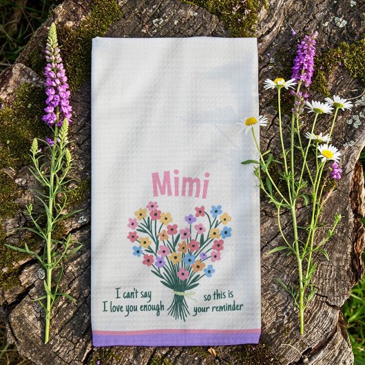 Liebe Sie Erinnerung Küchentuch - Bouquet (Lila)