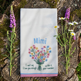 Liebe Sie Erinnerung Küchentuch - Bouquet (Pink)