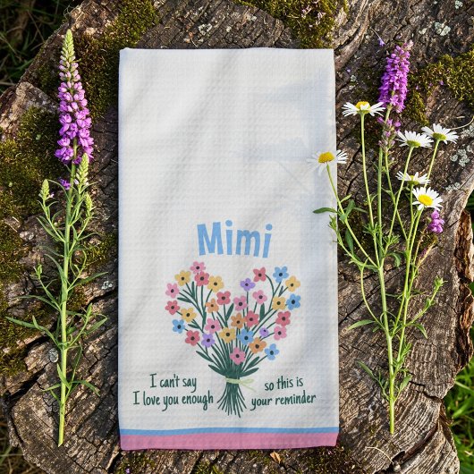 Liebe Sie Erinnerung Küchentuch - Bouquet (Pink)