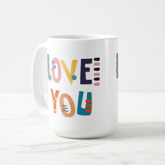 Liebe Sie Farben Kaffeetasse (Vorderseite Links)