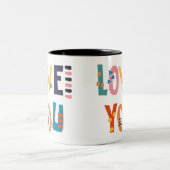 Liebe Sie Farben Zweifarbige Tasse (Mittel)