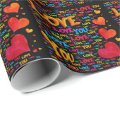 Liebe Sie farbenfrohe Hörerpapier Geschenkpapier (Rolleneckpunkt)