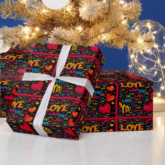 Liebe Sie farbenfrohe Hörerpapier Geschenkpapier (Feiertage)