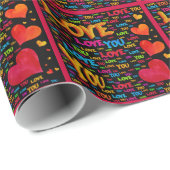 Liebe Sie farbenfrohe Hörerpapier Geschenkpapier (Rolleneckpunkt)