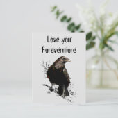 Liebe Sie Forevermore Spaß Raven Quote Postkarte (Stehend Vorderseite)