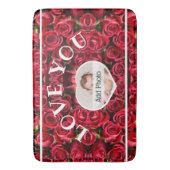 Liebe Sie Foto Rote Rosen Moderne Schrift Niedlich Badematte (Vorderseite Vertikal)